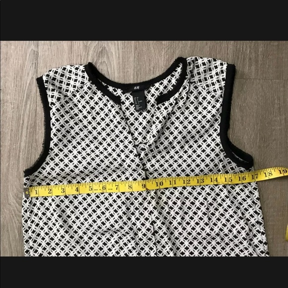 H&M Sheer Blouse Size 8 Black & White Women's_626 - Picture 4 of 5